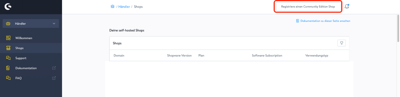 Registreer shop